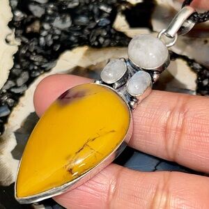 Moonstone & Mookaite Pendant 3”